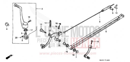 SCHALTPEDAL/BREMSPEDAL/KICKSTARTER-ARM (1) CR125RE de 1984